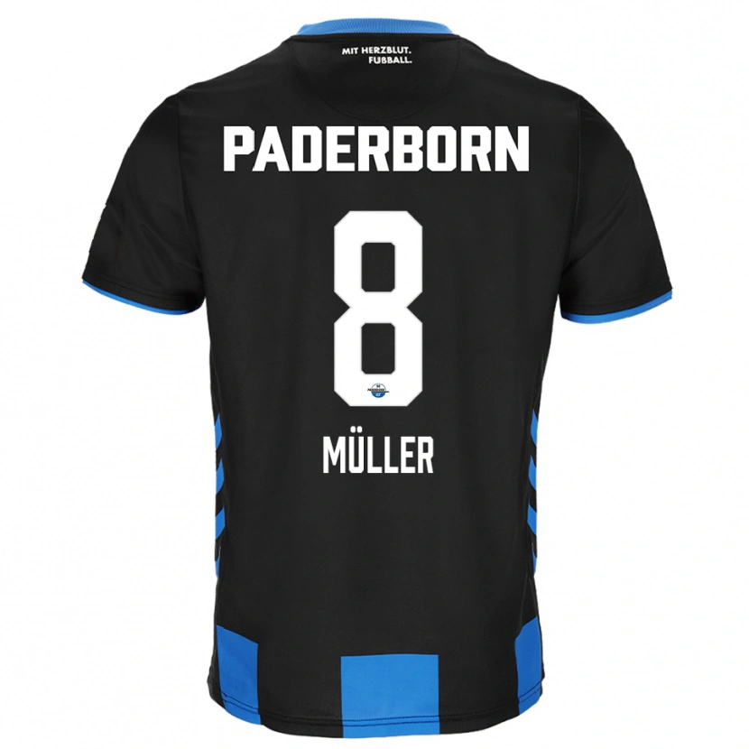 Danxen Kinderen Carlos Müller #8 Zwart Blauw Thuisshirt Thuistenue 2025/26 T-Shirt