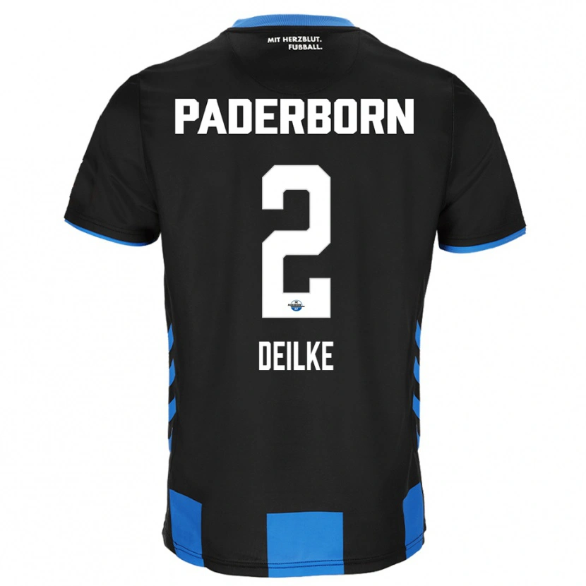 Danxen Kinderen Flemming Deilke #2 Zwart Blauw Thuisshirt Thuistenue 2025/26 T-Shirt