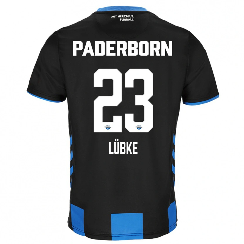 Danxen Kinderen Jesper Lübke #23 Zwart Blauw Thuisshirt Thuistenue 2025/26 T-Shirt