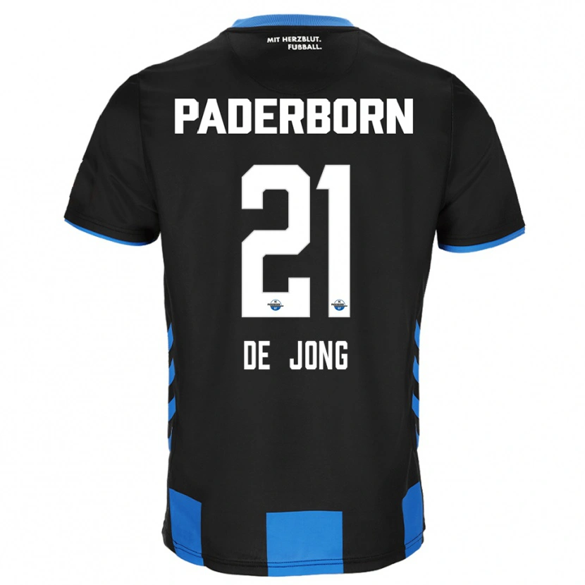 Danxen Kinderen Travis De Jong #21 Zwart Blauw Thuisshirt Thuistenue 2025/26 T-Shirt