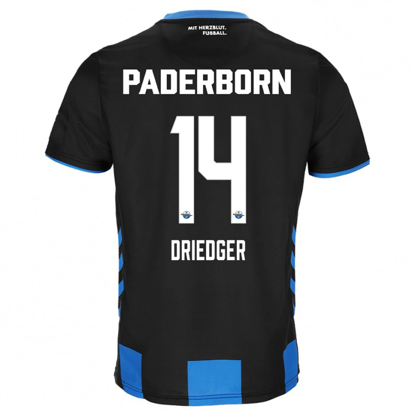 Danxen Kinderen Julian Driedger #14 Zwart Blauw Thuisshirt Thuistenue 2025/26 T-Shirt