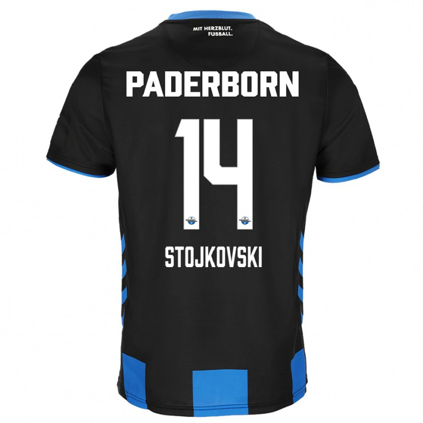 Danxen Kinderen Jakov Stojkovski #14 Zwart Blauw Thuisshirt Thuistenue 2025/26 T-Shirt