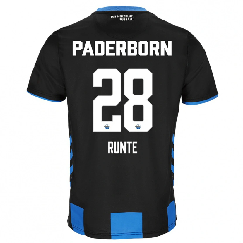 Danxen Kinderen Mick-Jonas Runte #28 Zwart Blauw Thuisshirt Thuistenue 2025/26 T-Shirt