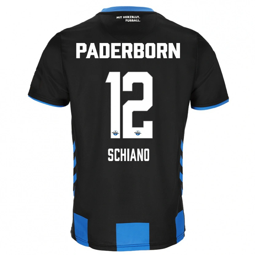 Danxen Kinderen Damiano Schiano #12 Zwart Blauw Thuisshirt Thuistenue 2025/26 T-Shirt