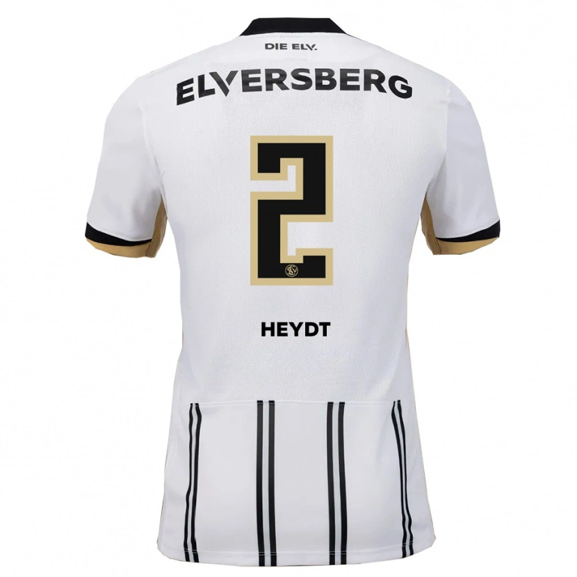 Danxen Kinderen Robin Heydt #2 Wit Zwart Thuisshirt Thuistenue 2025/26 T-Shirt