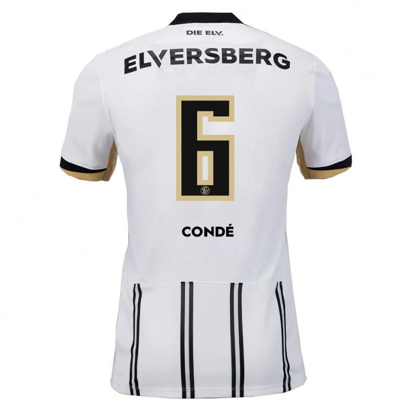 Danxen Kinderen Amara Condé #6 Wit Zwart Thuisshirt Thuistenue 2025/26 T-Shirt