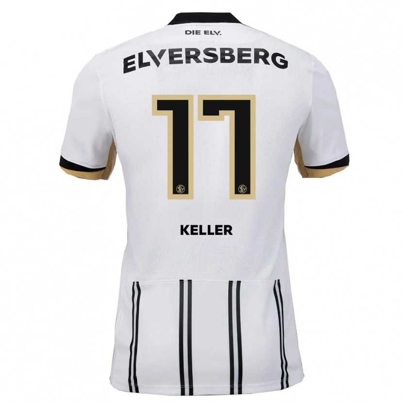 Danxen Kinderen Ina Keller #17 Wit Zwart Thuisshirt Thuistenue 2025/26 T-Shirt