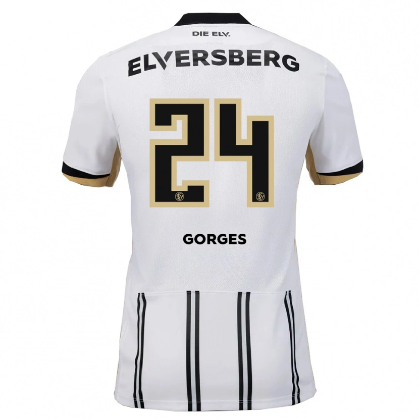 Danxen Kinderen Nils Gorges #24 Wit Zwart Thuisshirt Thuistenue 2025/26 T-Shirt