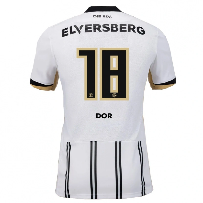 Danxen Kinderen Jibril Dor #18 Wit Zwart Thuisshirt Thuistenue 2025/26 T-Shirt