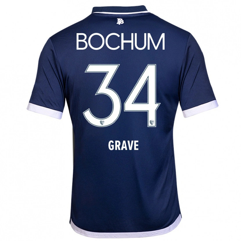 Danxen Kinderen Paul Grave #34 Marine Wit Thuisshirt Thuistenue 2025/26 T-Shirt