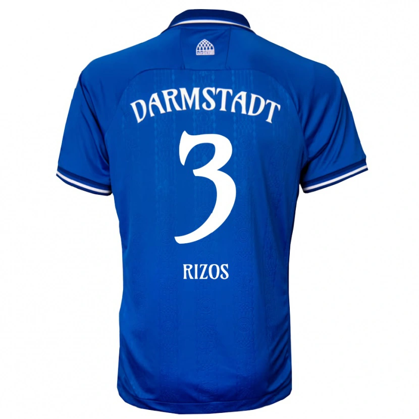 Danxen Kinderen A. Rizos #3 Blauw Wit Thuisshirt Thuistenue 2025/26 T-Shirt