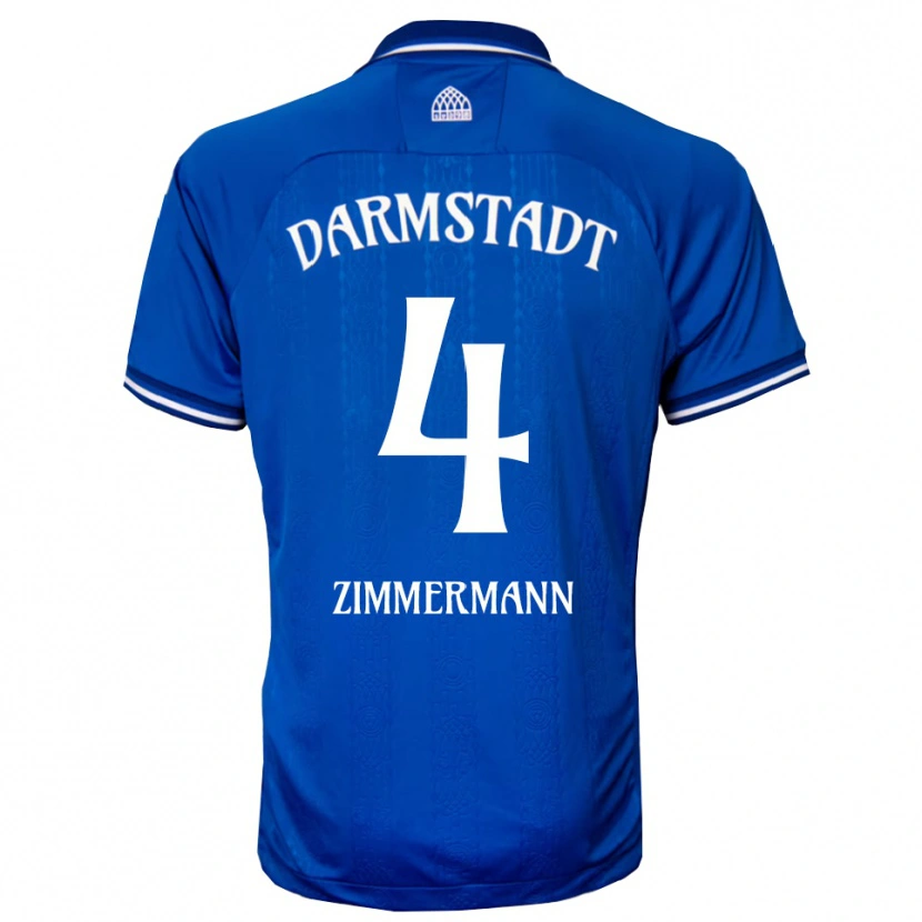 Danxen Kinderen Christoph Zimmermann #4 Blauw Wit Thuisshirt Thuistenue 2025/26 T-Shirt