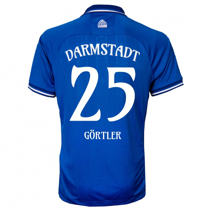 Danxen Kinderen Bastian Görtler #25 Blauw Wit Thuisshirt Thuistenue 2025/26 T-Shirt