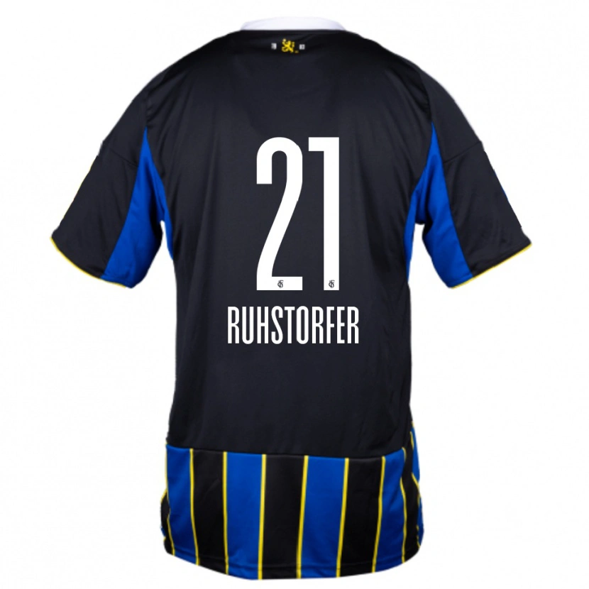 Danxen Kinderen Kimberly Ruhstorfer #21 Blauw Zwart Geel Thuisshirt Thuistenue 2025/26 T-Shirt