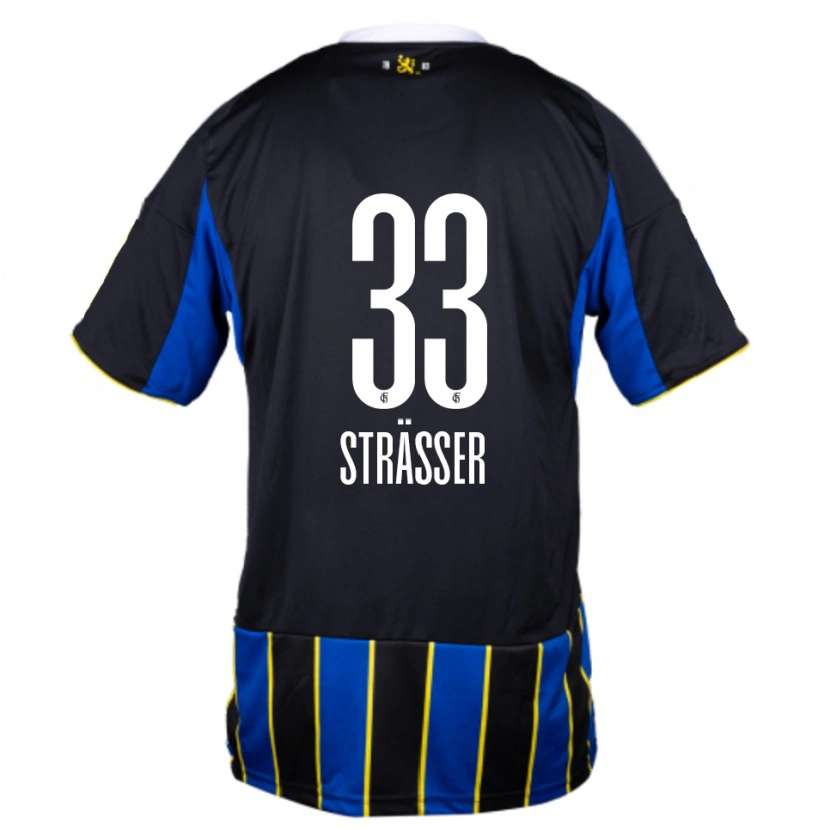 Danxen Kinderen Jannick Strässer #33 Blauw Zwart Geel Thuisshirt Thuistenue 2025/26 T-Shirt