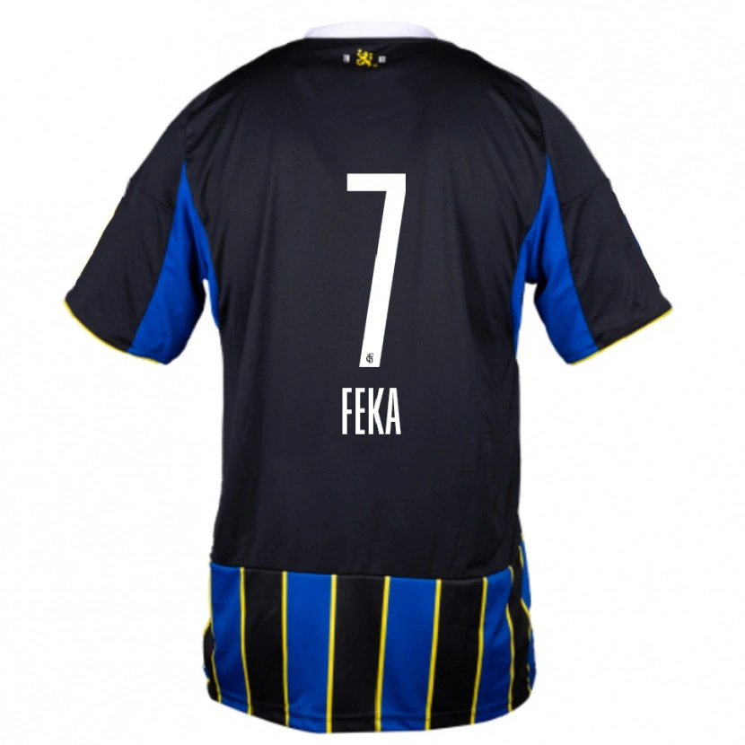 Danxen Kinderen Lukas Feka #7 Blauw Zwart Geel Thuisshirt Thuistenue 2025/26 T-Shirt