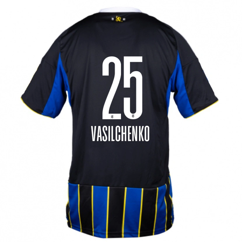 Danxen Kinderen Leonard Vasilchenko #25 Blauw Zwart Geel Thuisshirt Thuistenue 2025/26 T-Shirt