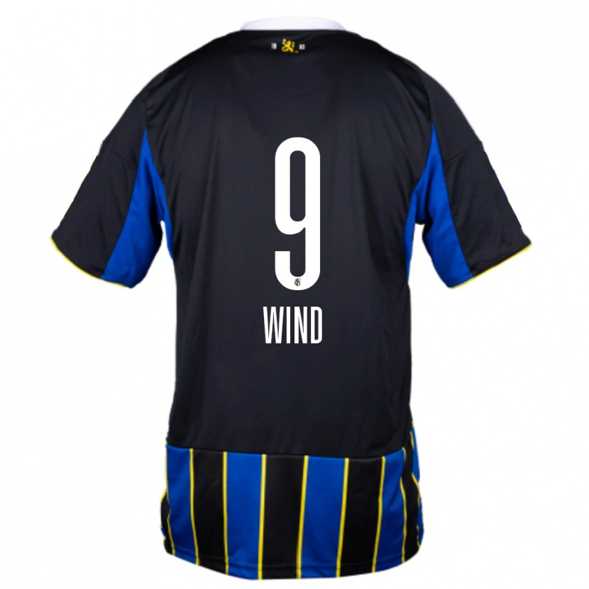 Danxen Kinderen Lena Wind #9 Blauw Zwart Geel Thuisshirt Thuistenue 2025/26 T-Shirt