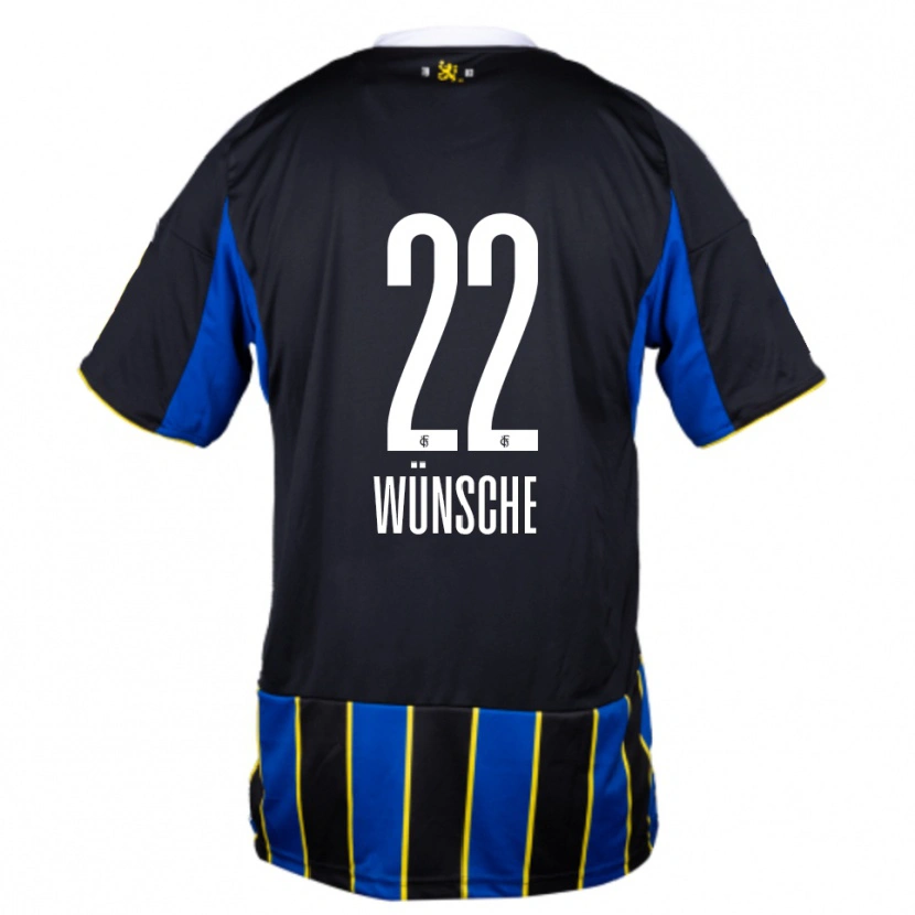 Danxen Kinderen Hannah Wünsche #22 Blauw Zwart Geel Thuisshirt Thuistenue 2025/26 T-Shirt