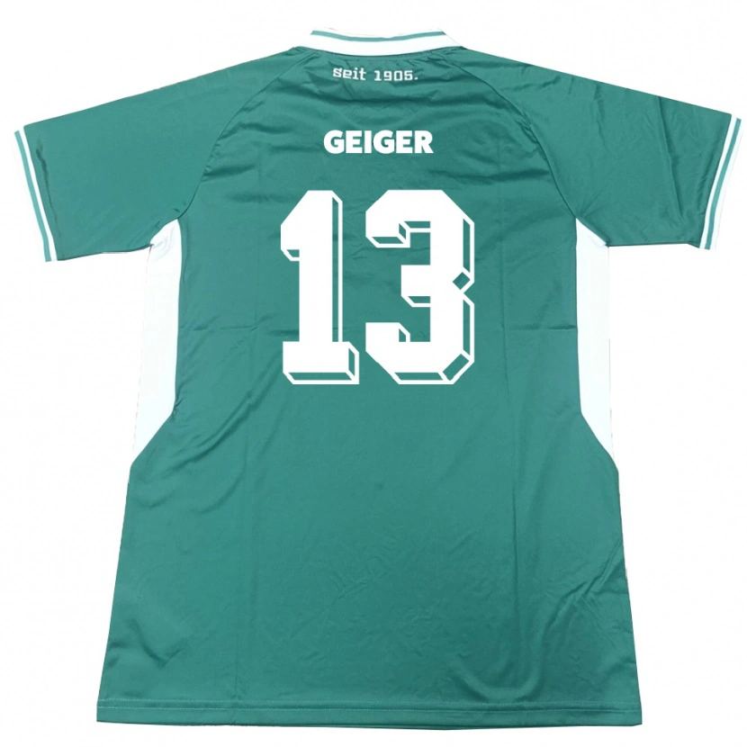 Danxen Kinderen Luca Geiger #13 Groen Wit Thuisshirt Thuistenue 2025/26 T-Shirt