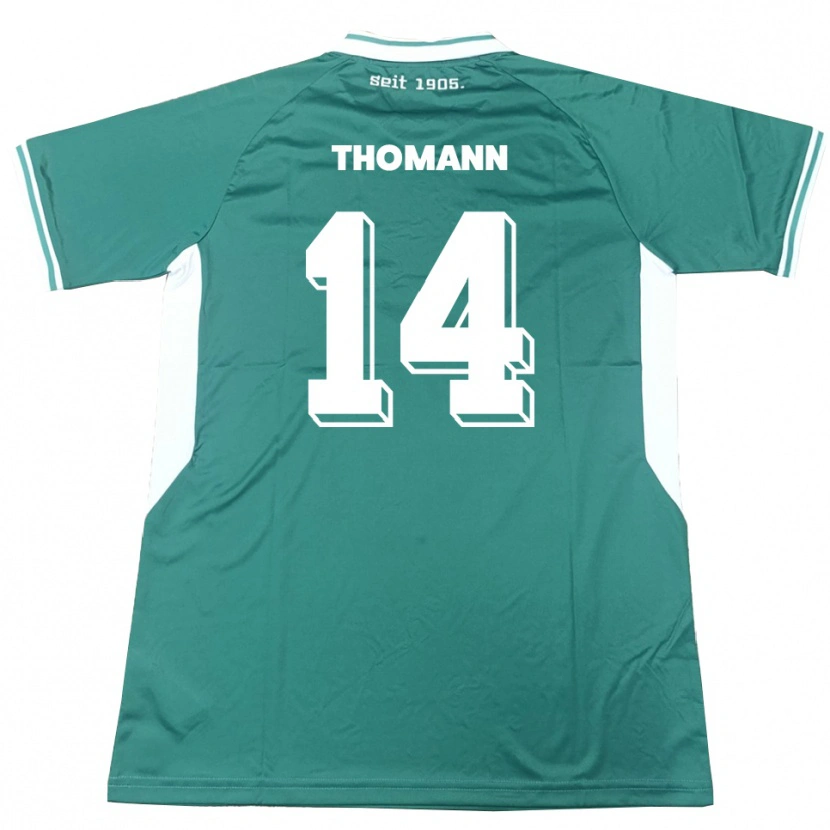Danxen Kinderen Martin Thomann #14 Groen Wit Thuisshirt Thuistenue 2025/26 T-Shirt