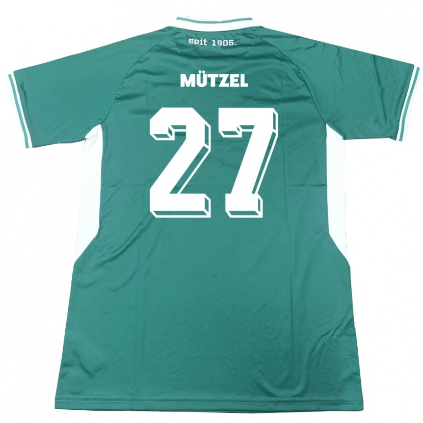Danxen Kinderen Nuno Mützel #27 Groen Wit Thuisshirt Thuistenue 2025/26 T-Shirt