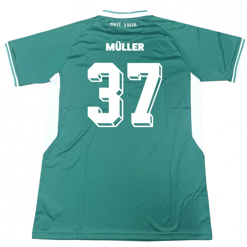 Danxen Kinderen Sebastian Müller #37 Groen Wit Thuisshirt Thuistenue 2025/26 T-Shirt