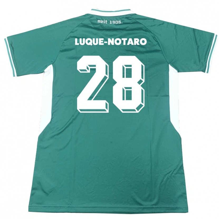 Danxen Kinderen Fabio Luque-Notaro #28 Groen Wit Thuisshirt Thuistenue 2025/26 T-Shirt