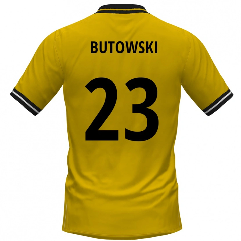 Danxen Kinderen Dennis Butowski #23 Geel Zwart Thuisshirt Thuistenue 2025/26 T-Shirt