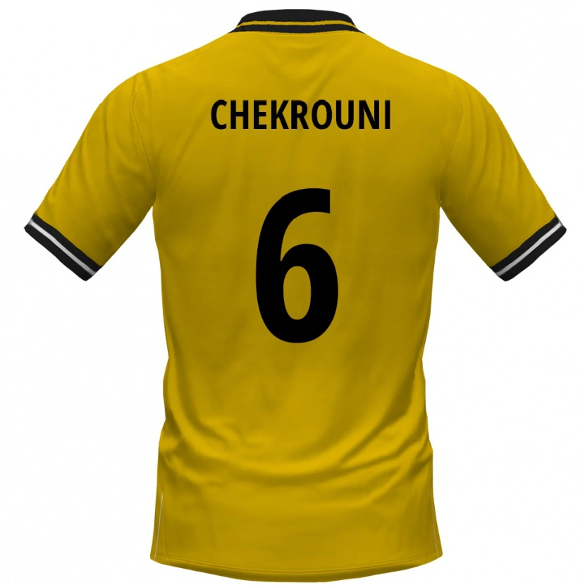 Danxen Kinderen Salim Chekrouni #6 Geel Zwart Thuisshirt Thuistenue 2025/26 T-Shirt