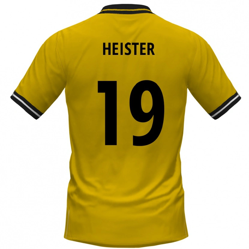 Danxen Kinderen Florian Heister #19 Geel Zwart Thuisshirt Thuistenue 2025/26 T-Shirt