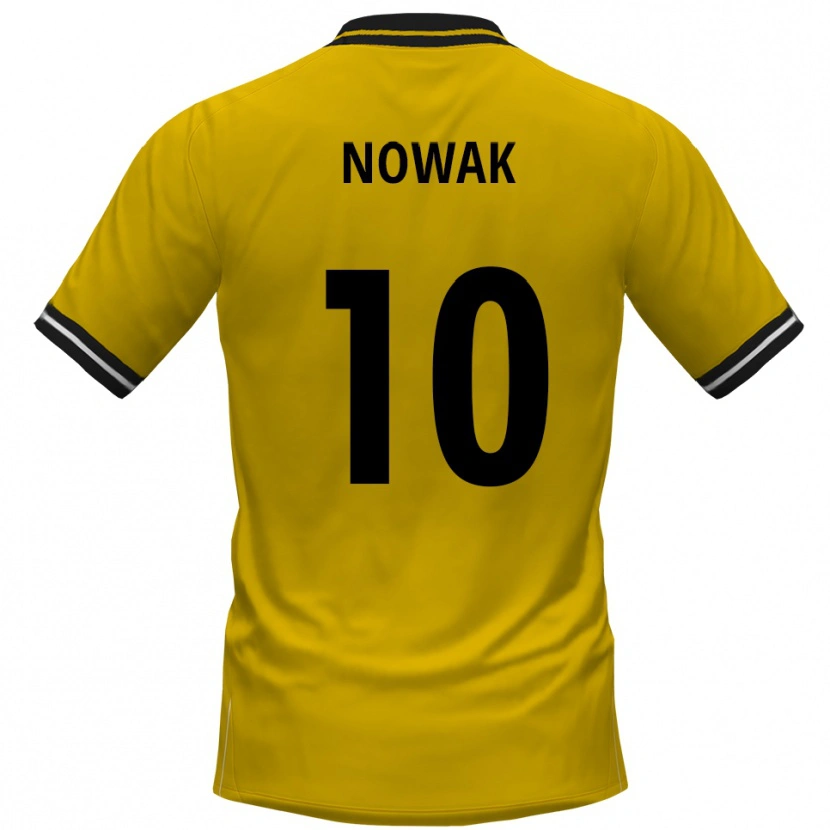 Danxen Kinderen Sven Nowak #10 Geel Zwart Thuisshirt Thuistenue 2025/26 T-Shirt