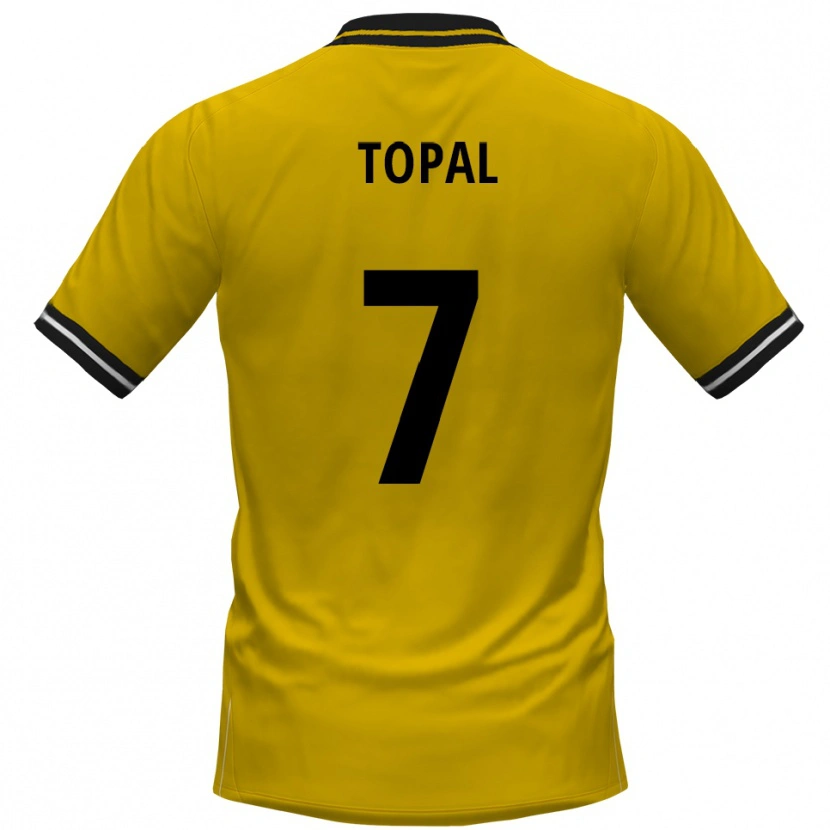 Danxen Kinderen Sidar Topal #7 Geel Zwart Thuisshirt Thuistenue 2025/26 T-Shirt