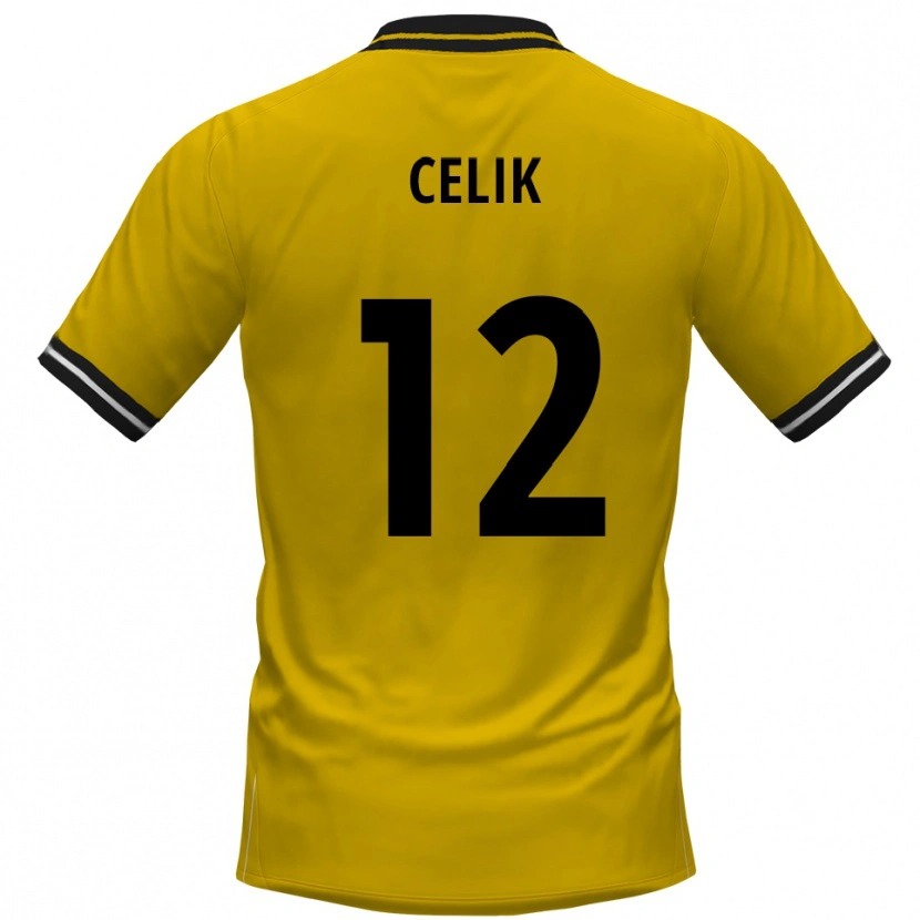 Danxen Kinderen Haci Celik #12 Geel Zwart Thuisshirt Thuistenue 2025/26 T-Shirt