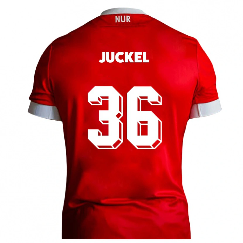 Danxen Kinderen Janis Juckel #36 Rood Wit Thuisshirt Thuistenue 2025/26 T-Shirt