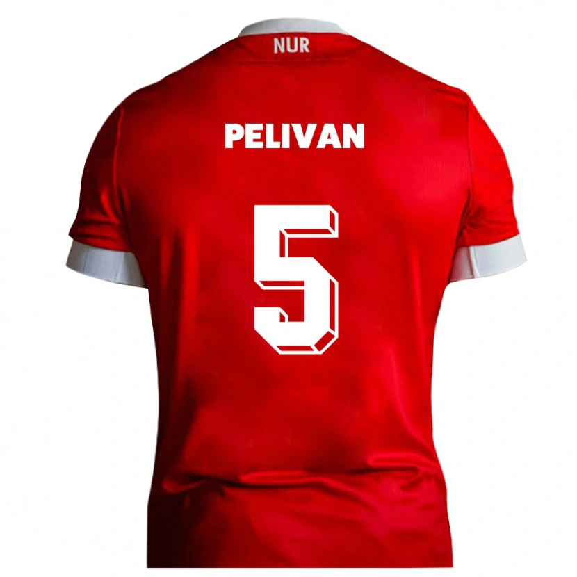 Danxen Kinderen Dominik Pelivan #5 Rood Wit Thuisshirt Thuistenue 2025/26 T-Shirt