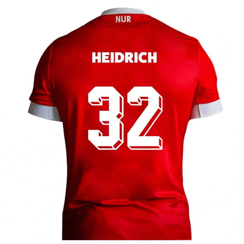 Danxen Kinderen Finn Heidrich #32 Rood Wit Thuisshirt Thuistenue 2025/26 T-Shirt