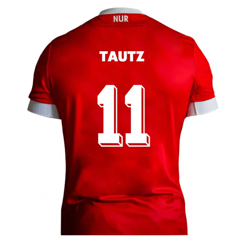 Danxen Kinderen Michel Tautz #11 Rood Wit Thuisshirt Thuistenue 2025/26 T-Shirt