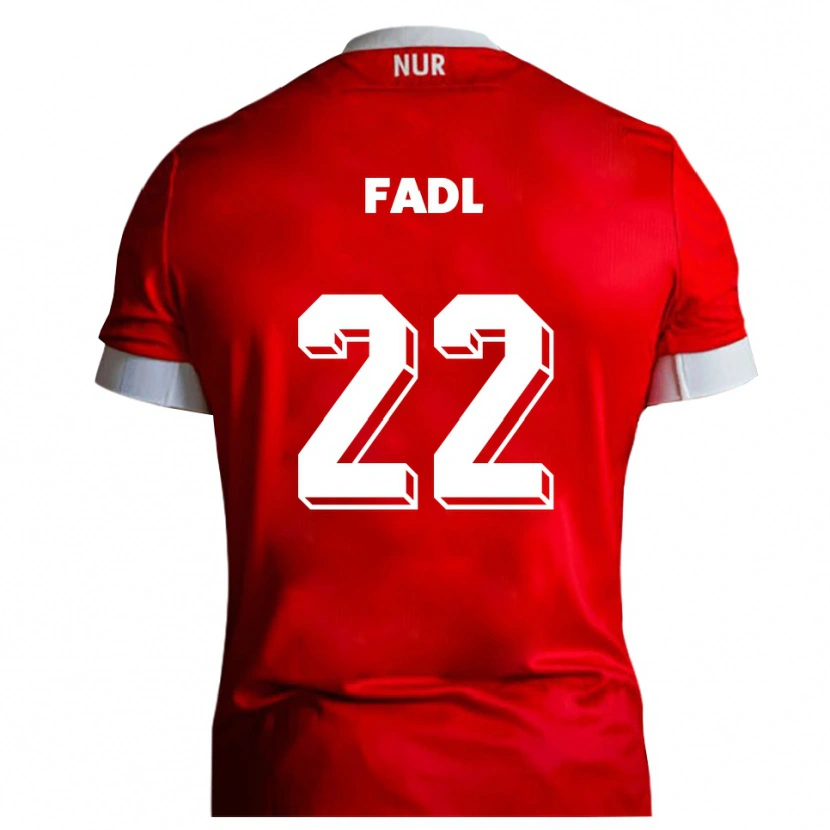 Danxen Kinderen Jad Fadl #22 Rood Wit Thuisshirt Thuistenue 2025/26 T-Shirt