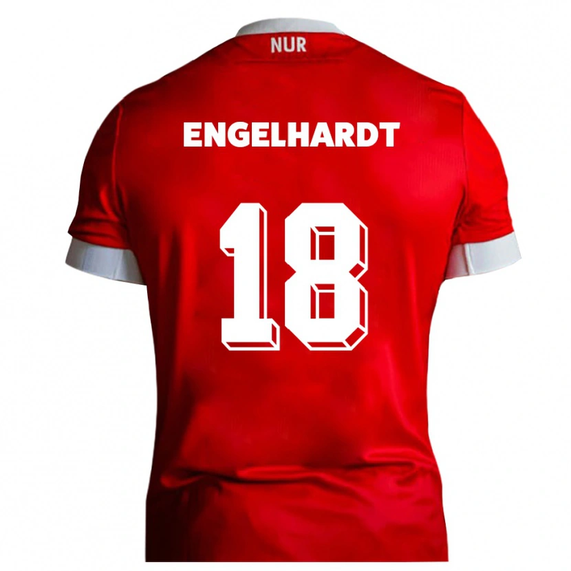Danxen Kinderen Erik Engelhardt #18 Rood Wit Thuisshirt Thuistenue 2025/26 T-Shirt
