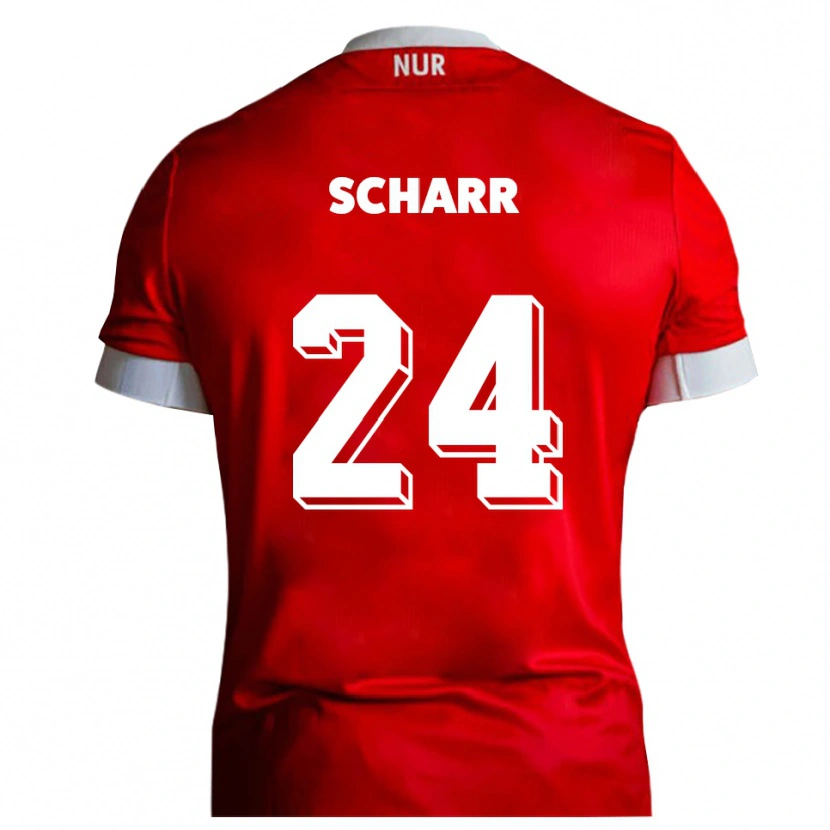 Danxen Kinderen Janne Scharr #24 Rood Wit Thuisshirt Thuistenue 2025/26 T-Shirt