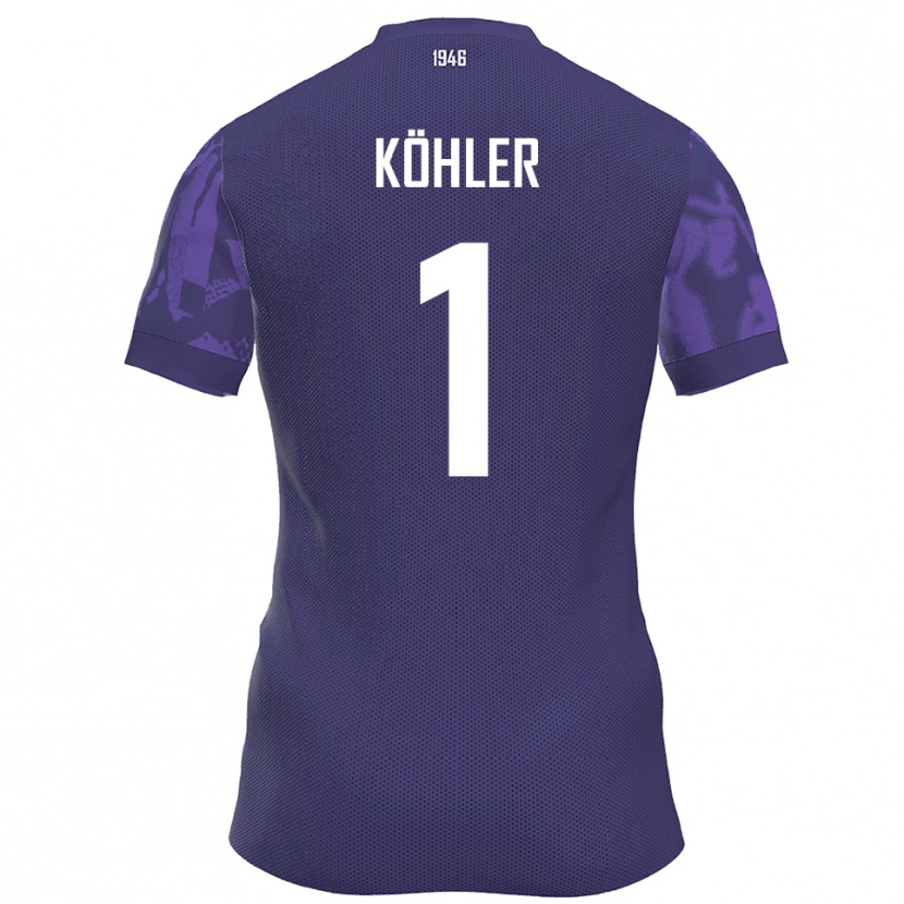 Danxen Kinderen Lucas Köhler #1 Paars Wit Thuisshirt Thuistenue 2025/26 T-Shirt