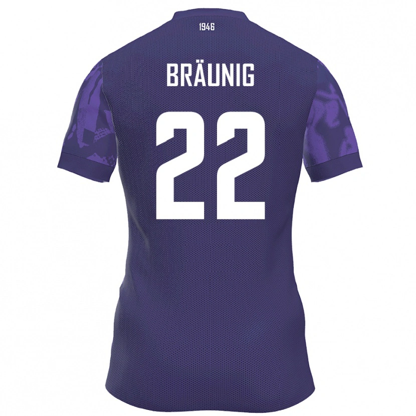 Danxen Kinderen Liam Bräunig #22 Paars Wit Thuisshirt Thuistenue 2025/26 T-Shirt