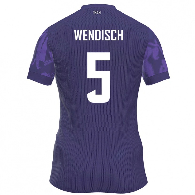 Danxen Kinderen Pascal Wendisch #5 Paars Wit Thuisshirt Thuistenue 2025/26 T-Shirt