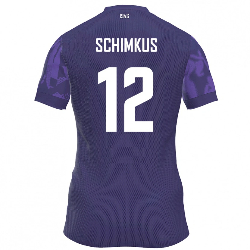 Danxen Kinderen Lukas Schimkus #12 Paars Wit Thuisshirt Thuistenue 2025/26 T-Shirt