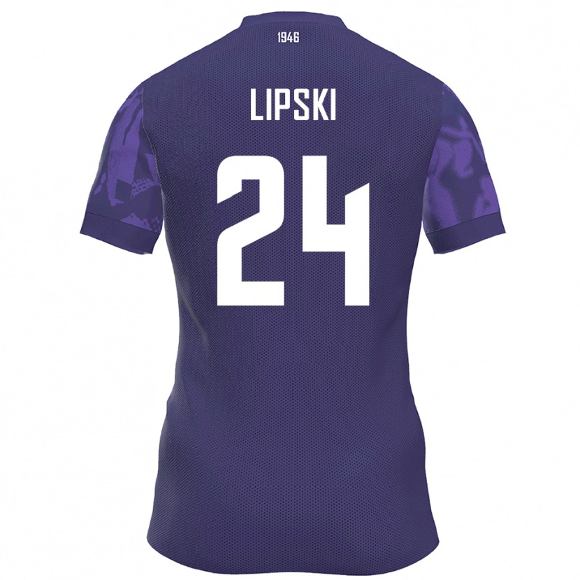 Danxen Kinderen Yarin Lipski #24 Paars Wit Thuisshirt Thuistenue 2025/26 T-Shirt