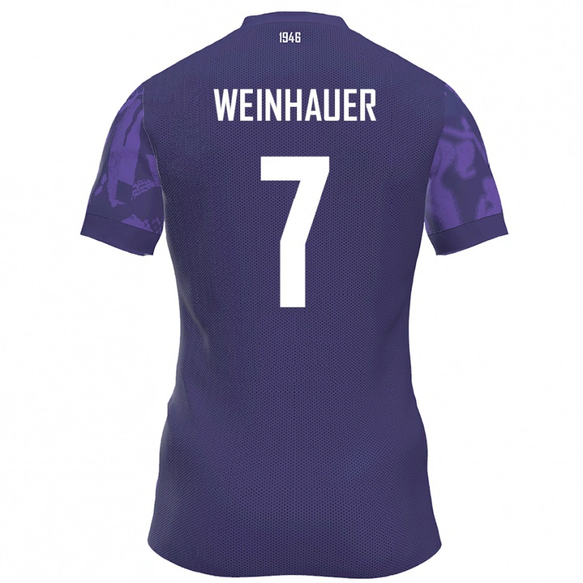 Danxen Kinderen Erik Weinhauer #7 Paars Wit Thuisshirt Thuistenue 2025/26 T-Shirt