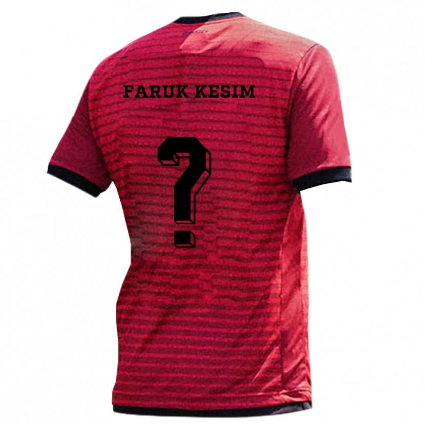 Danxen Kinderen Efkan Faruk Kesim #0 Rood Zwart Thuisshirt Thuistenue 2025/26 T-Shirt