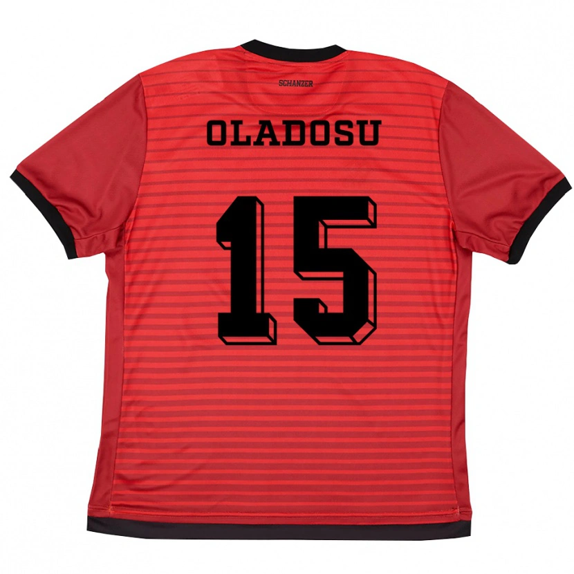 Danxen Kinderen Omotolani Oladosu #15 Rood Zwart Thuisshirt Thuistenue 2025/26 T-Shirt