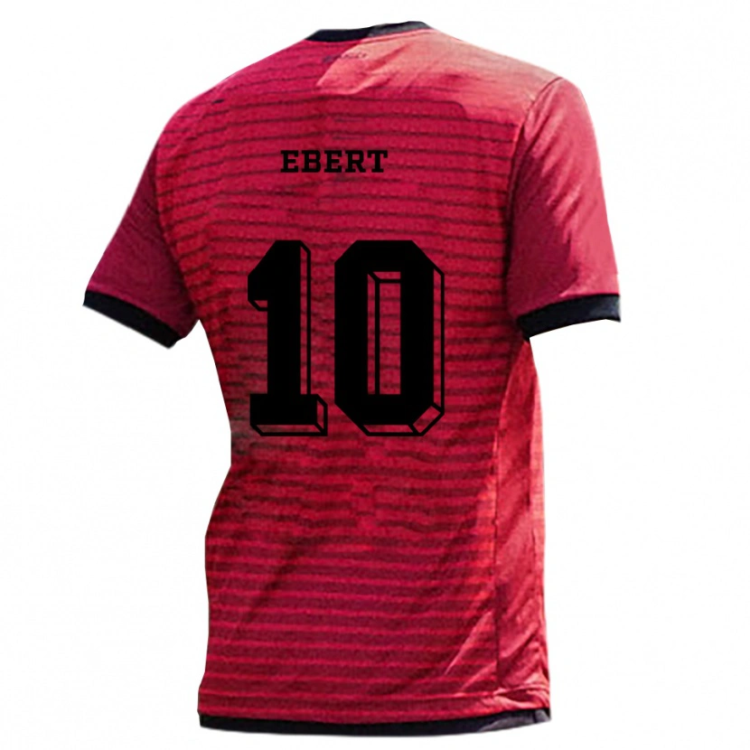 Danxen Kinderen Lisa Ebert #10 Rood Zwart Thuisshirt Thuistenue 2025/26 T-Shirt